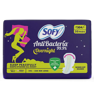 Sofy Anti Bacteria Overnight Sanitary Napkins - XXL (20 Pieces)