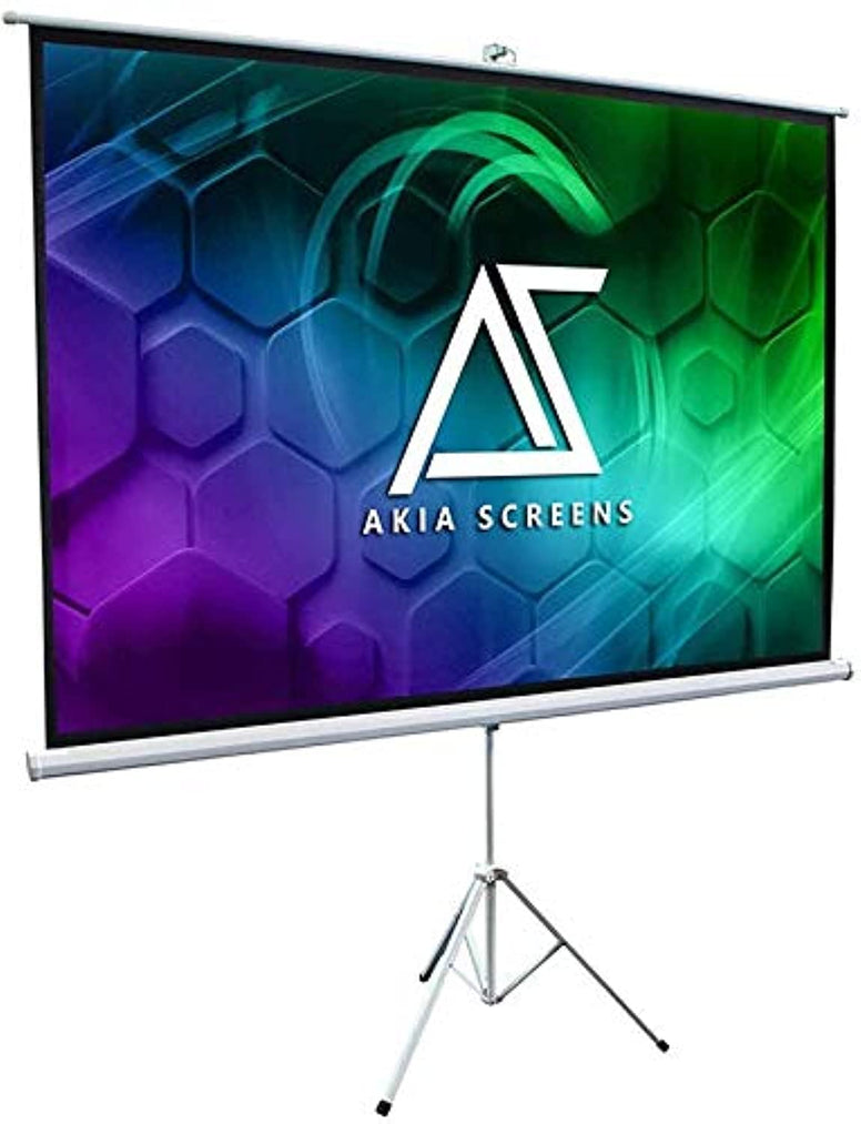 Teluxsee Pull up Foldable Height Adjustable Wrinkle-Free Projection Screen Tripod for Movie, Home Theater, Gaming, Office (110in)