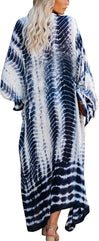 YouKD Summer Long Kaftan Dress Bohemian Roomy Beach Robe Cover Up Plus Size Dress for Women