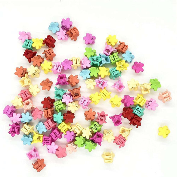 KASTWAVE 60Pcs Baby Girl Mini Hair Claw Clips Flower Hair Bangs Pin Baby Girl Hair Accessories Clips Color Clip