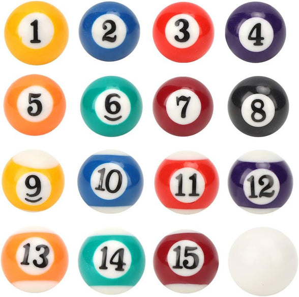 Mini Billiard Ball, 16Pcs Children Billiard Ball Toy 2.5CM Billiard Ball, Mini Pool Table Accesssories for Game Rooms Recreation Games