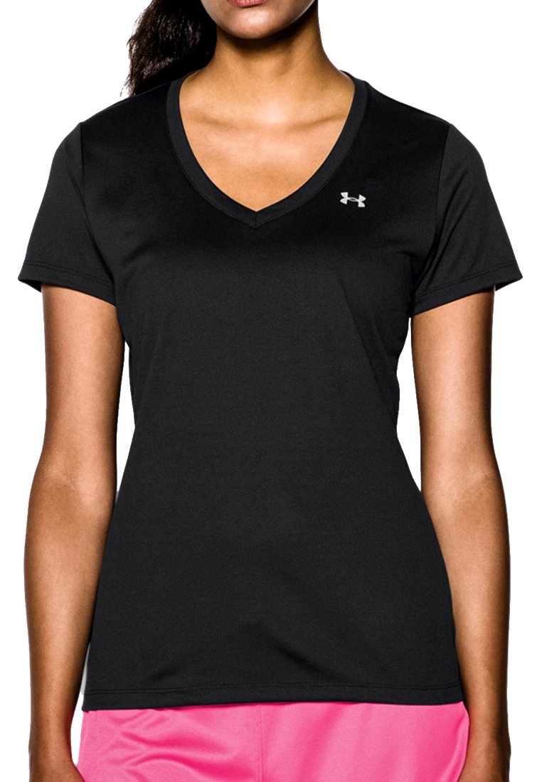 Under Armour Women's TECH SS - SOLID-BLK//MSV Tech short sleeve v-neck (pack of 1)