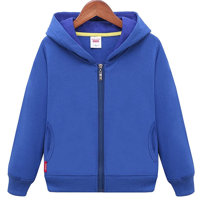 CesAnnees Unisex Kid's Baby Boys Girls Solid Zip-Up Hooded Sweatshirt Classic Hoodie Cotton Coat 3 Years