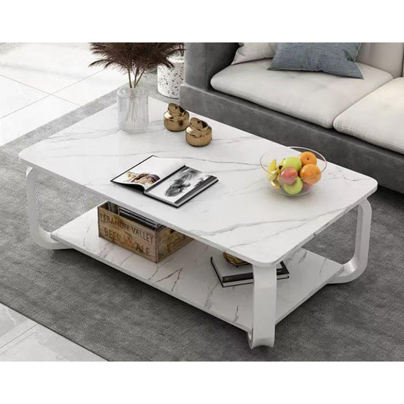 Danube Home Rowan Coffee Table | Multifunctional Living Room Desk | Space Saving Center Table | Modern Design Furniture For Home, Living Room L 100 x W 48 x H 43 cm - White