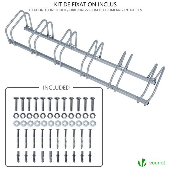 VOUNOT 6 Bike Stand Floor or Wall mounted bike rack for garage Bicycle Parking rack Cycle Storage Locking Stand