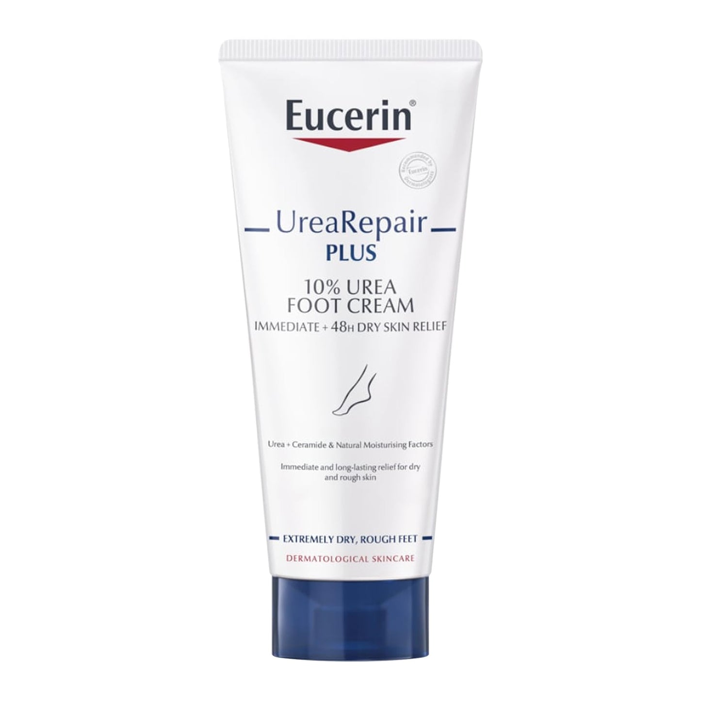 Eucerin UreaRepair Plus 10% Urea Foot Cream with Ceramide, Smoothes Callouses and Thickened Heels, Feet Care for Very Dry Skin, Suitable for Mature & Diabetic Skin, 100ml