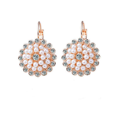 Yellow Chimes Elegant Rose Gold Plated Pearl Clip On Earrings for Women and Girls