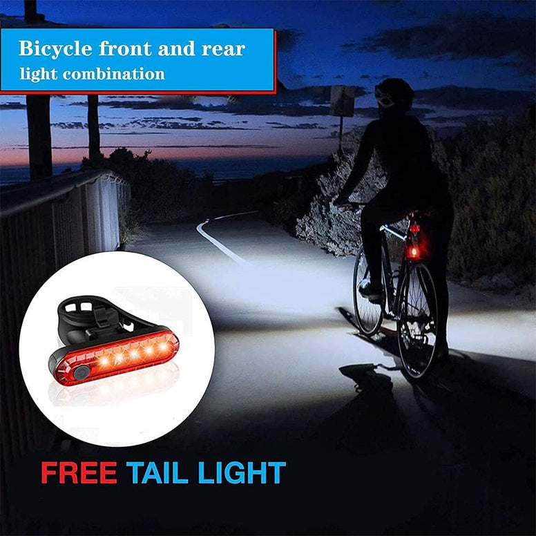 BIKUUL Bike Lights Front and Back, USB Bicycle Front Light with Loud Horn, with 3 Lighting Modes, High Strength Waterproof, Bike tail light,Best Cycling Gift