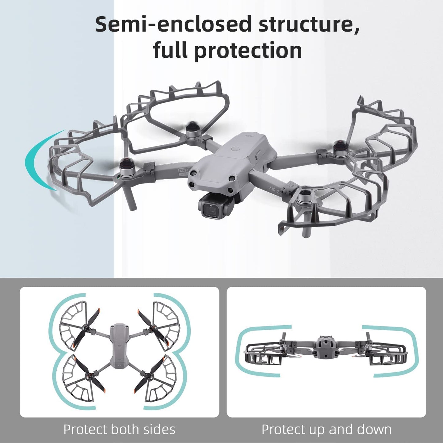 Propeller Guard, Blade Guard, Propeller Guard Ring, Anti-Collision Bumper Ring for Mavic Air2, for Dji Mavic Air 2 Drone 360° Propeller Protection Cover, Propeller Protective Safety Accessory