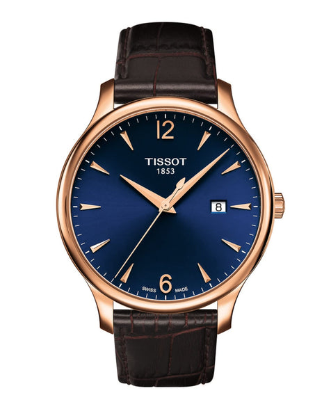 Tissot mens Tradition Stainless Steel Dress Watch Rose Gold T0636103604700