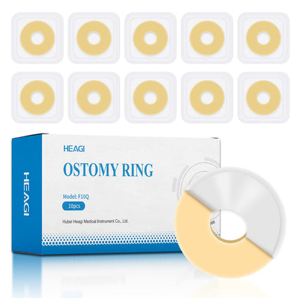 Heagimed 10Pcs 4mm Moldable Ostomy Rings, Hydrocolloid Stoma Barrier Rings for Colostomy Bags, Sting-Free，Box of 10