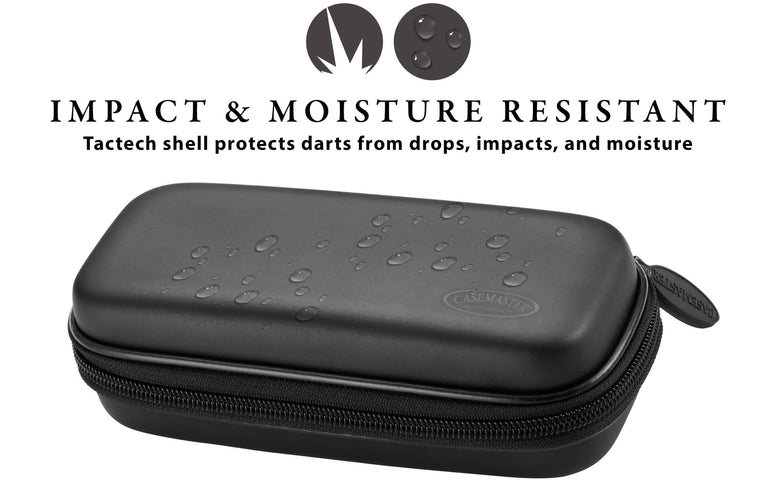 Casemaster Sentry Dart Case Slim EVA Shell for Steel and Soft Tip Darts, Hold 6 Darts and Features Built-in Storage for Flights, Tips and Shafts