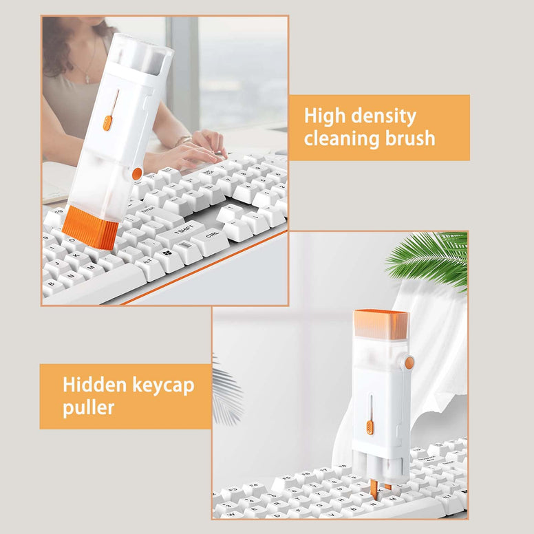 HENEAN 8 in 1 Laptop Screen Keyboard Cleaner Kit, Electronic Cleaning Brush Kit with Cell Phone Stand, Cleaning Tool for Computer/AirPods Pro/iPhone/iPad/MacBook/Earphone/PC with 2ml Mist Spray