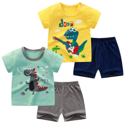 NAUTYSAURS Baby Toddler Boys Short Sleeve T-Shirts and Shorts Set Dinosaur Tee Shirts & Shorts 18 Months