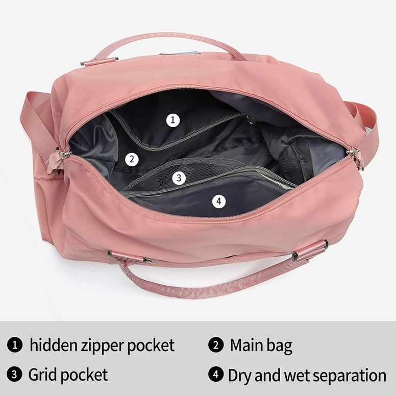 Womens Travel Bags, Weekender Carry on for Women, Sports Gym Bag, Workout Duffel Bag, Overnight Shoulder Bag fit 15.6 inch Laptop