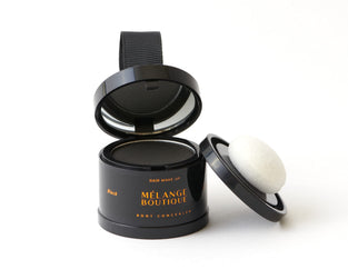 MELANGE BOUTIQUE Hairline Powder Instant Formula (Black) Root Touchup Hair Loss Powder for Gray Root Line, Root Concealer for Thinning & Bald Spots
