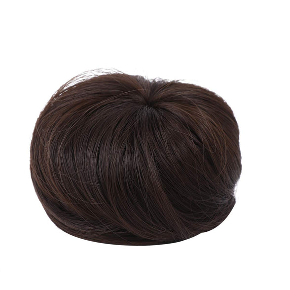 OSALADI Hair Extensions, Synthetic Hair Bun Wig Hair Chignon Wig Hair Plate Tool Hairpiece Wig Dark Brown