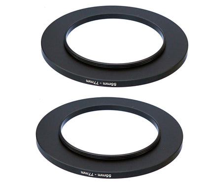 (2 Packs) 55-77MM Step-Up Ring Adapter, 55mm to 77mm Step Up Filter Ring, 55 mm Male 77 mm Female Stepping Up Ring for DSLR Camera Lens and ND UV CPL Infrared Filters