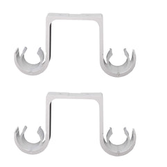 Curtain Rod Brackets 2 Pcs Double Curtain Rod Ceiling Holder with Heavy Duty Metal Curtain Pole Holder Ceiling Bothway Decorate for Multiple Style Curtain