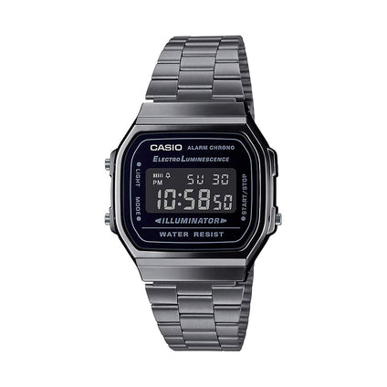 Casio Unisex-Adult Quartz Watch, Digital Display and Stainless Steel Strap A168WGG-1BDF
