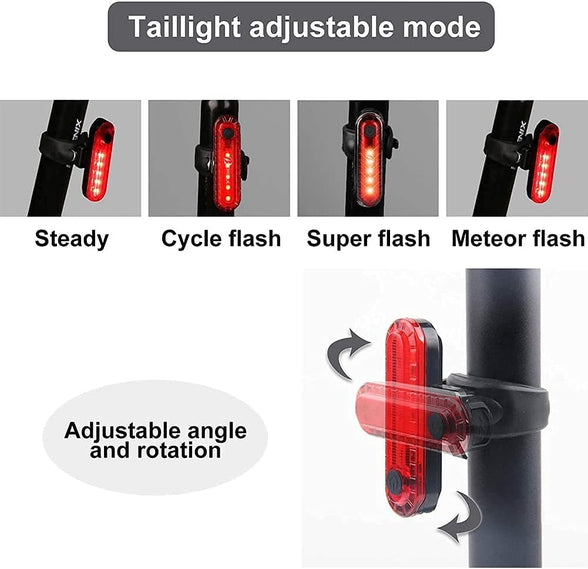 BIKUUL Bike Lights Front and Back, USB Bicycle Front Light with Loud Horn, with 3 Lighting Modes, High Strength Waterproof, Bike tail light,Best Cycling Gift