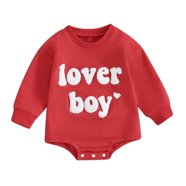 LAGKIYOJ Baby Girl Boy Valentines Day Outfits Long Sleeve Bubble Romper Newborn Sweatshirt Onesie Infant Spring Clothes