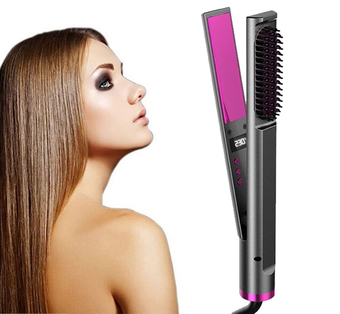 TTEDOYE 3 In 1 Hot Comb Multifunctional Hair Straightener Iron Hair Straightening Brush Heat Comb Fast Heating Hair Curler Hair straightener brush hair straightener iron