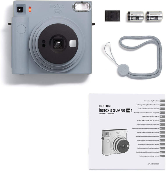 كاميرا Fujifilm Instax SQ1 الفورية f = 65.75 ، حجم الصورة 62x62 مع تكبير بصري x1 ، أزرق جليدي