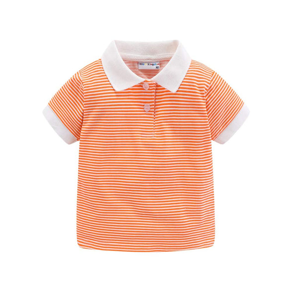 Mud Kingdom Little Boys Polo Shirt Cute Stripe Summer