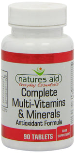 Natures Aid Complete Multi-Vitamins & Minerals, 90 Tablets