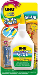 Uhu Arts And Crafts Glue, Young Creative School White Bottle, 100 G, Dries Transparent