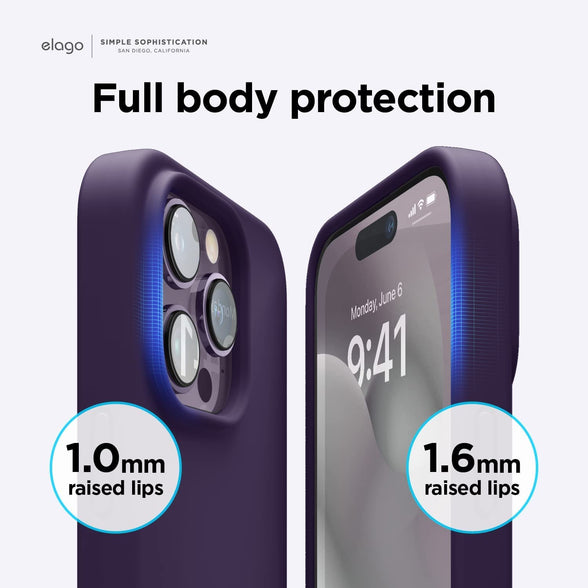 YoYoTech Soft Liquid Silicon iPhone 14 Pro Max Case 6.7 Inch Slim-Soft,Stylish Shockproof Protective with Microfiber Lining Case Cover-Deep Purple