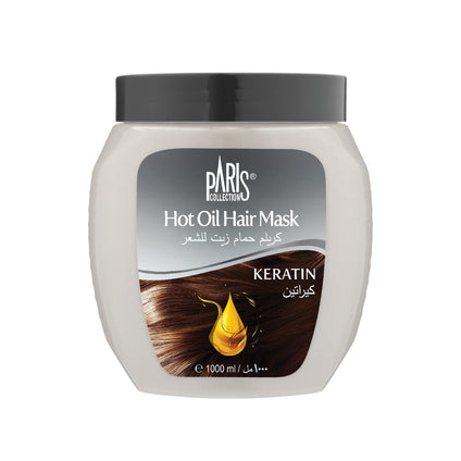 PARIS COLLECTION Keratin Hot Oil Hair Mask - 1000ml - Restorative Treatment for Nourish Damaged & Frizzy Hair