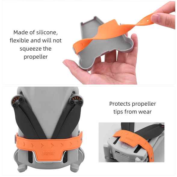 Propeller Protector for DJI Mini 3 Pro, Prop Guard Strap RC Drone Accessories Propeller Strap Drone Prop Safety Strap Drone Propeller Protection Propeller Guard for DJI Mini 3 Pro (Orange)