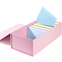 3x5 Index Card Holder Pink Card File Box Organizer, Hold 1200 3x5-Inch Flash Cards- 1 Pack Pink