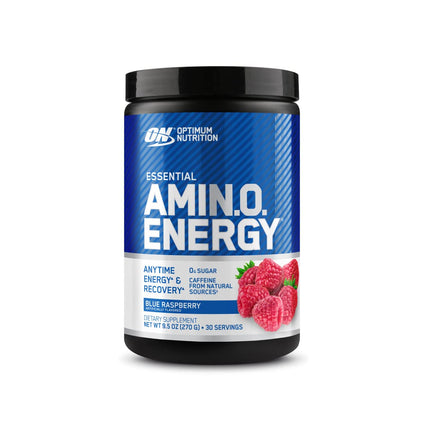 Optimum Nutrition (ON) Amino Energy - Pre Workout With Green Tea, Bcaa, Amino Acids, Keto Friendly, Green Coffee Extract, 0 Grams of Sugar, Anytime Energy Powder - Blue Raspberry, 270 G , 30 Servings