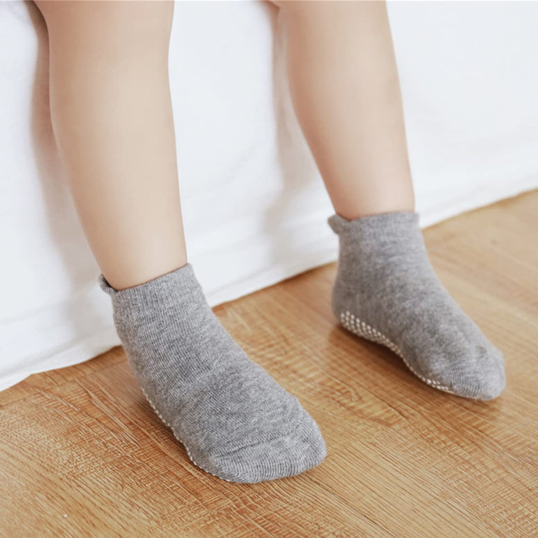 SHOWAY Unisex Kids Non Slip Ankle Socks For Infants 6 Picecs Non Slip Socks (pack of 6) 12 Months