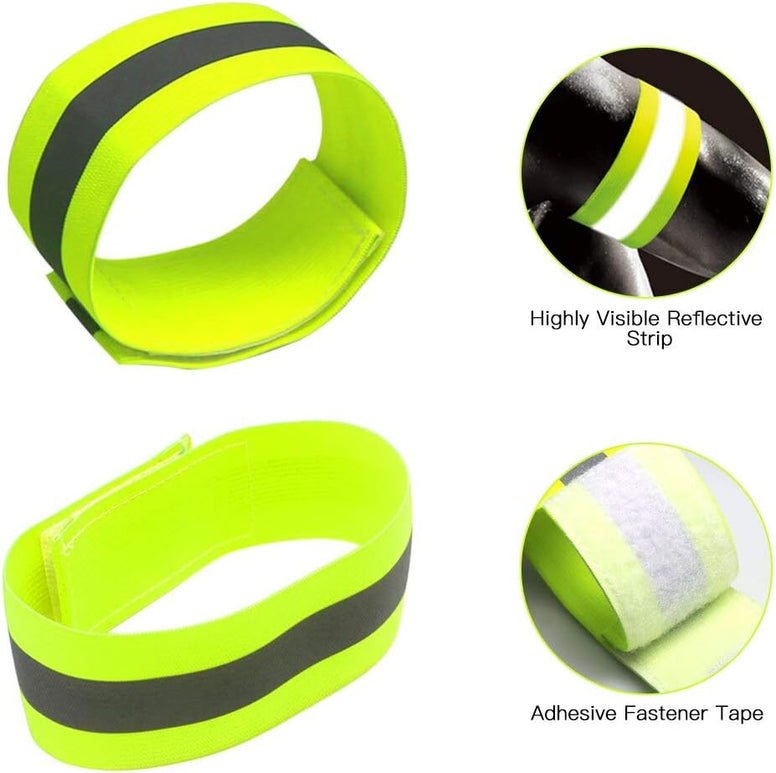 SOLDOUT™ Reflective Bands for Running | Visible Running Gear for Arm, Wrist, Ankle & Leg | Stay Safe with Reflector Safety Armbands, Great for Running, Cycling & Jogging at Night (Pack of 2)