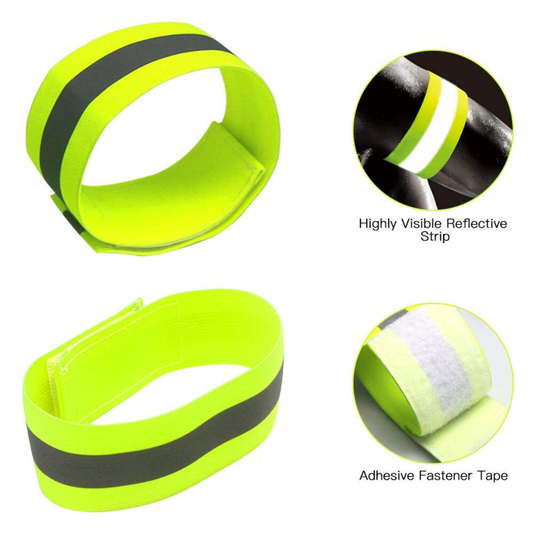 SOLDOUT™ Reflective Bands for Running | Visible Running Gear for Arm, Wrist, Ankle & Leg | Stay Safe with Reflector Safety Armbands, Great for Running, Cycling & Jogging at Night (Pack of 2)