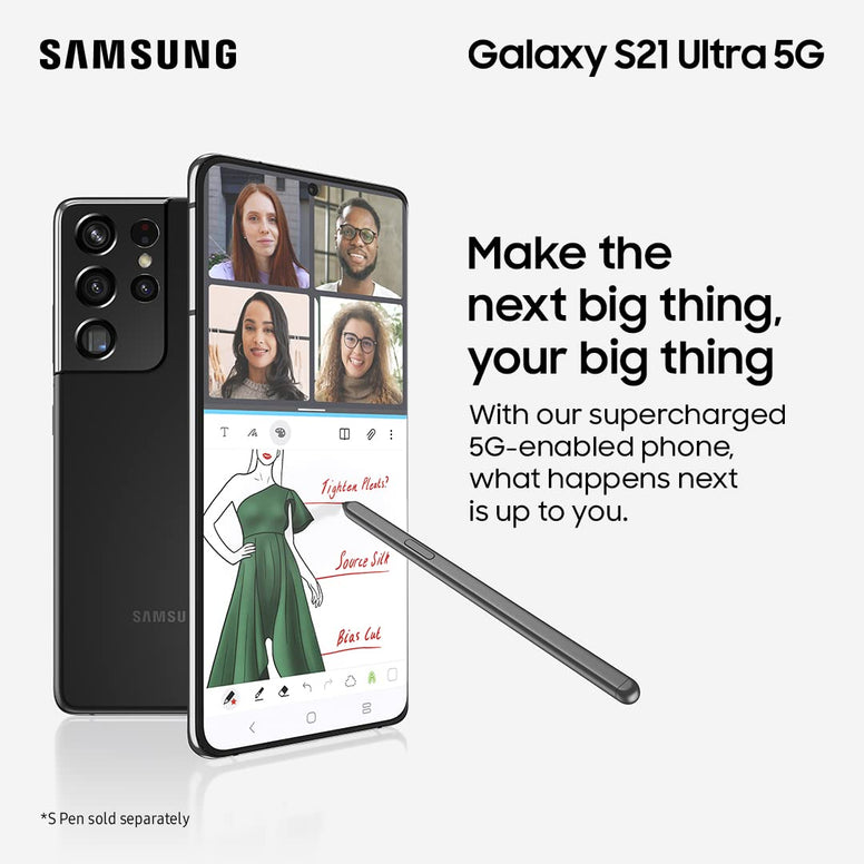 Samsung Galaxy S21 Ultra 5G Smartphone SIM Free Android Mobile Phone Phantom Silver 256GB