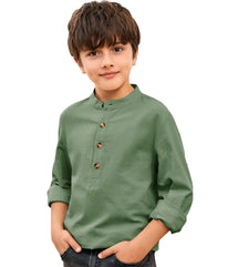 Toddler Boys Henley Shirts Long Sleeve Pure Cotton Summer Beach Tops Lightweight T Shirt for Kids