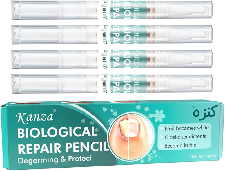 KANZA - 4 Pcs Anti Fungal Nail Treatment Pencil(4 * 3ml) |Biological Repair Pencil for Nails | Eliminates Fungal & Bacterial Infections | Degerming and Protection for Nails | Unisex