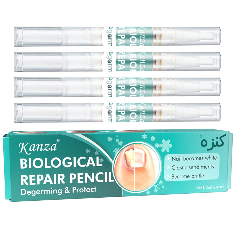 KANZA - 4 Pcs Anti Fungal Nail Treatment Pencil(4 * 3ml) |Biological Repair Pencil for Nails | Eliminates Fungal & Bacterial Infections | Degerming and Protection for Nails | Unisex