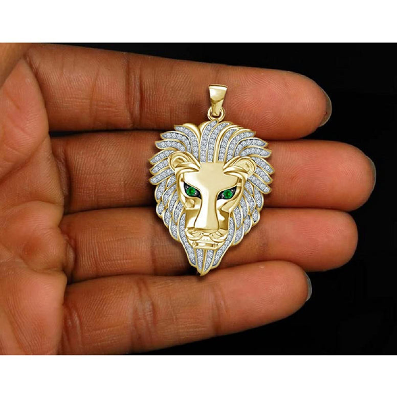 Lion Necklace for Men, Punk Lion Charm Necklace Nordic Viking Lion Head Pendant Necklace Iced Out Lion Animal Necklace Men’s Hip Hop Lion Necklace Jewelry Gift Father's Day Accessories, NO, no