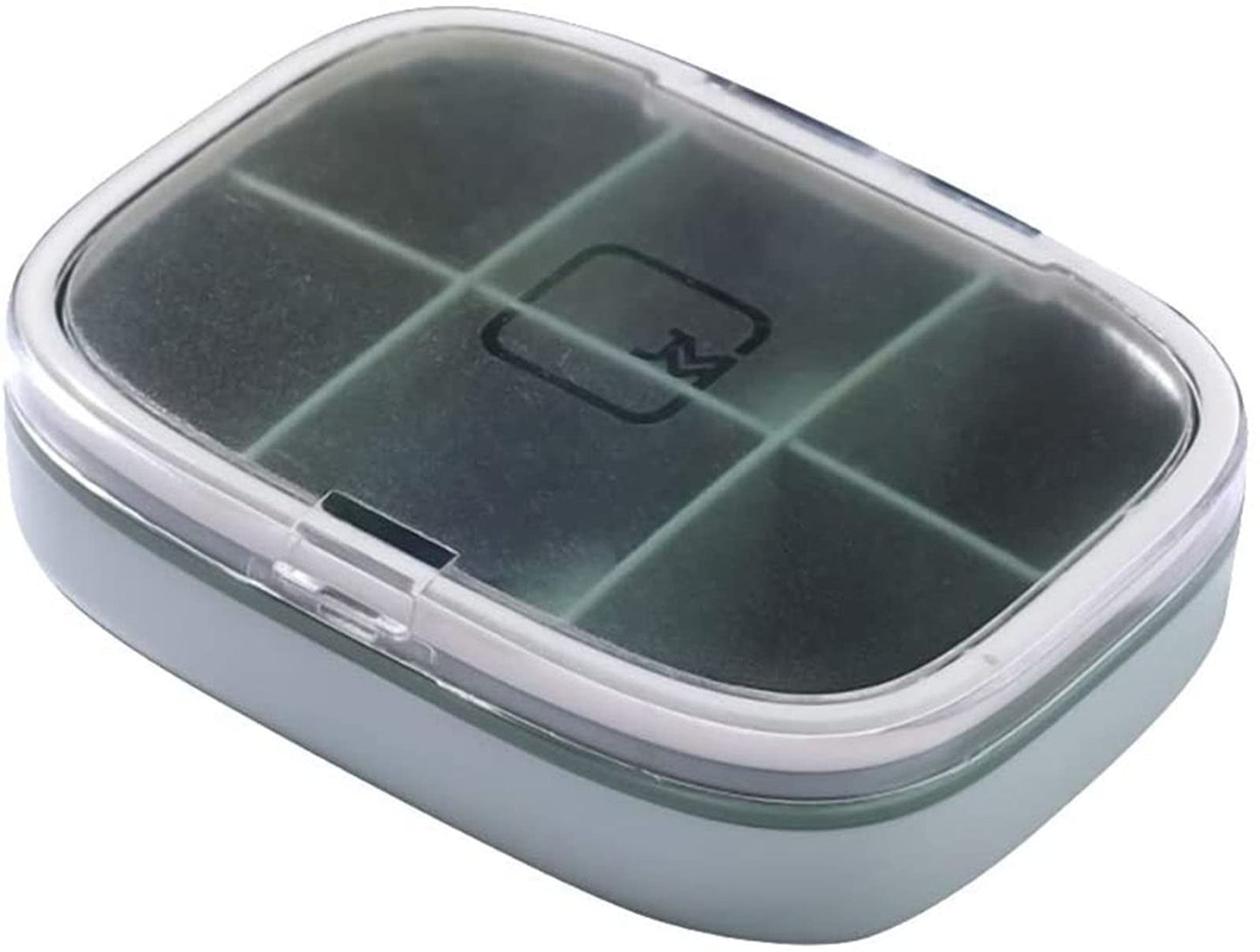 AJIADA 6 Compartments Travel Pill Organizer Box Moisture Proof Small Pill Box for Pocket Purse Daily Travel Case Portable Medicine Vitamin Container, White