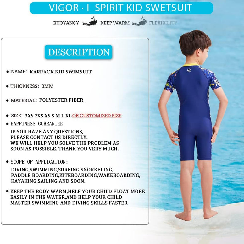 karrack Girls Long Sleeved One Piece Rash Guard Swimsuit Kid Water Sport Short Swimsuit UPF 50+ Sun Protection Bathing Suits