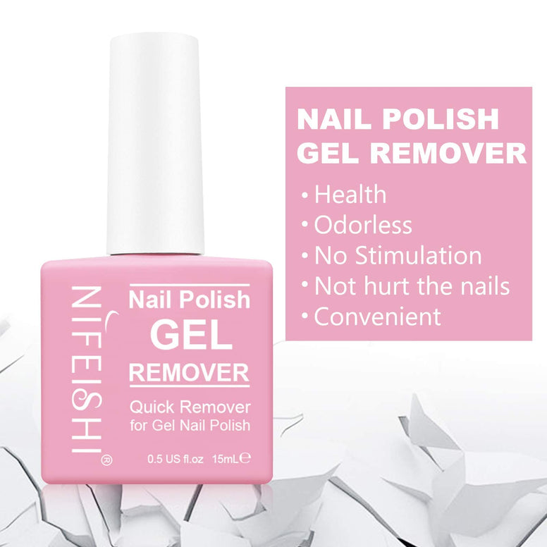 Gel Nail Polish Remover (2PCS), Gel Polish Remover for Nails in 3-5 Minutes No Need for Foil, Easily & Quickly Soak Off Gel Polish (0.5 Fl Oz)