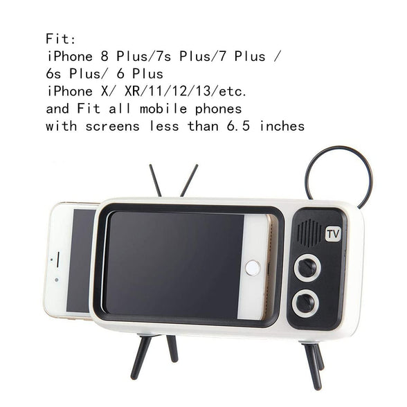 Mobile Phone Screen Stand. with Speaker Function. It can be Connected by Bluetooth or by Wire. Without The Screen Magnifier Function. But More Practical Than a Screen Magnifier. A Smart Gift for