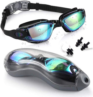 Swimming Goggles, Anti-Fog and No Leaking, fits for Adult Youth and Kids UV-Resistant Swim Glasses (BLACK)