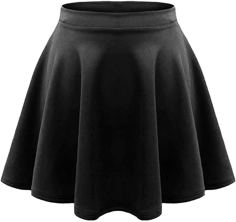 janisramone Kids Girls Children New Plain Flippy Flared High Waistband Stretch Short Mini Skater Skirts